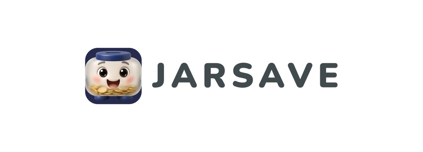 The JarSave icon and wordmark in slate on white